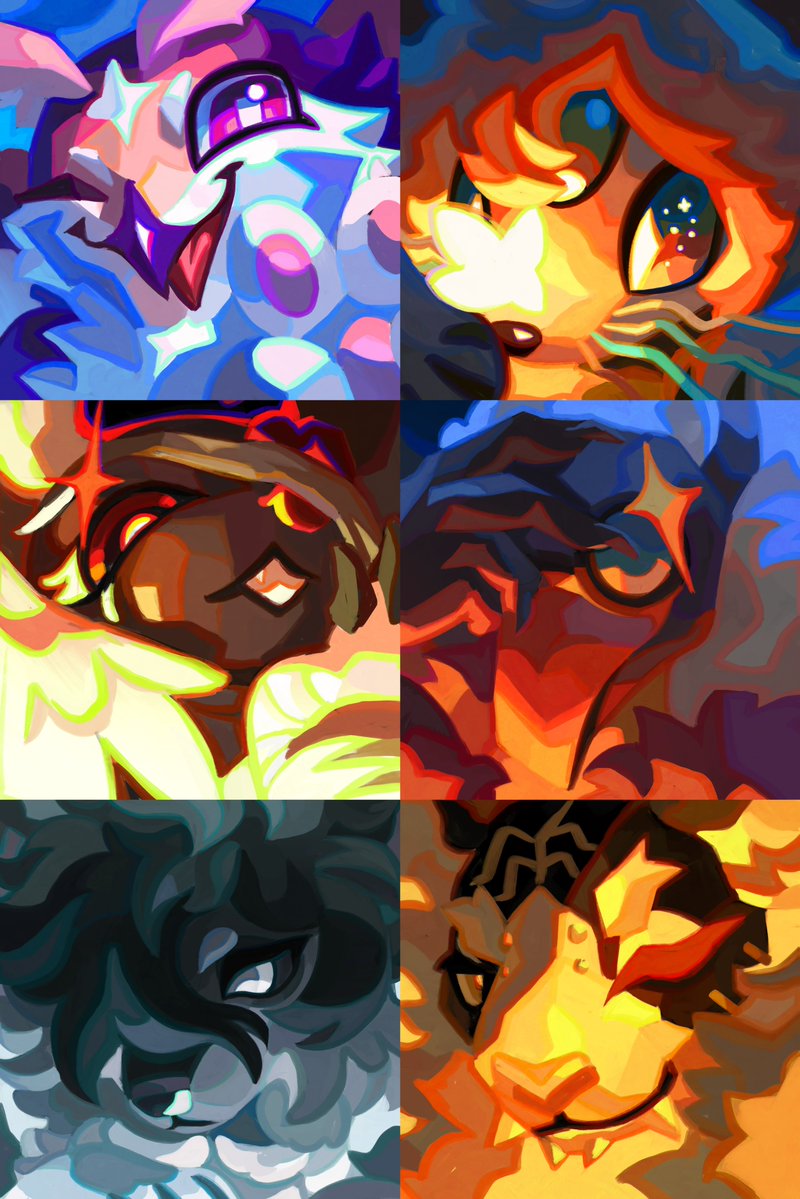 TaraOwl_'s tweet photo. Comm wips,,, some do require extra attention from me cuz silly me messed up half way but with enough time I think I can make them perfect 😔 https://t.co/7MNVxouj9e