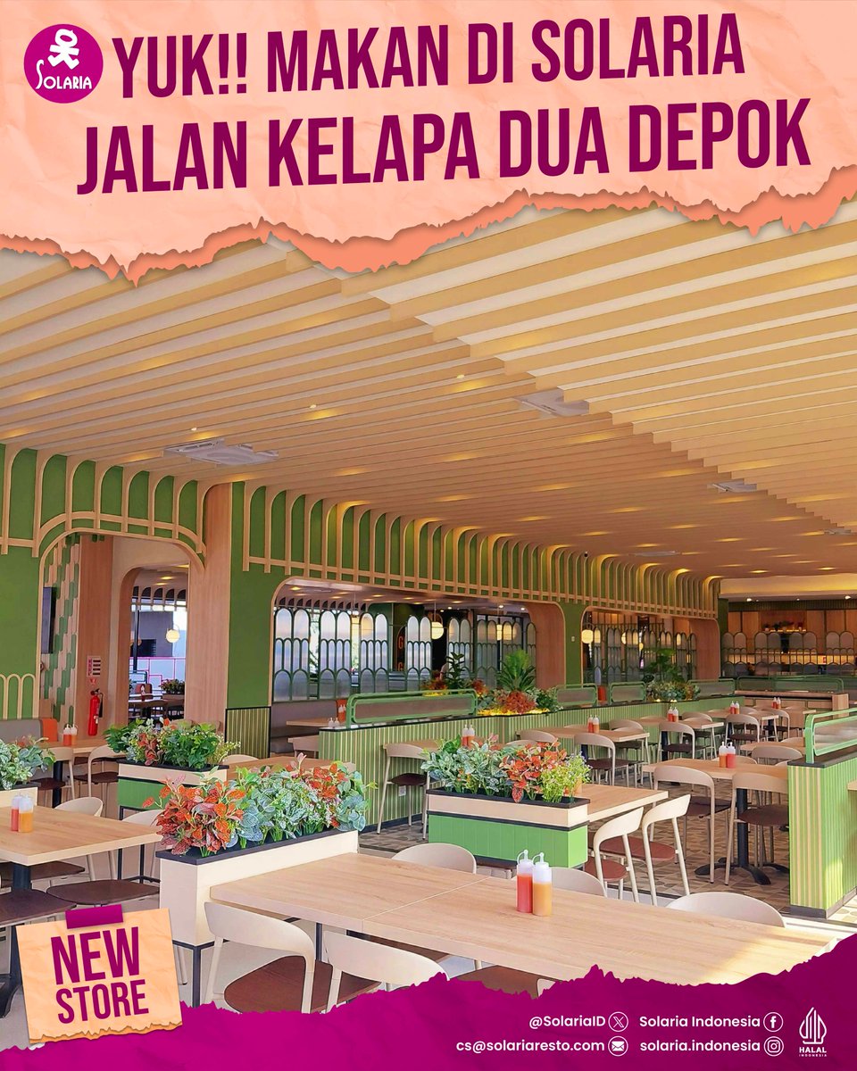 SolariaID's tweet photo. Yang ditunggu-tunggu akhirnya buka juga nih! 😍

Solaria Jalan Kelapa Dua Depok sekarang sudah siap nemenin momen makan bareng kamu. Ajak teman atau keluarga dan nikmati waktu seru bersama di sini yaa!

See you there #Solarians! 👋

📍Solaria Jalan Kelapa Dua Depok

#Solaria #SolariaResto #Solarialndonesia