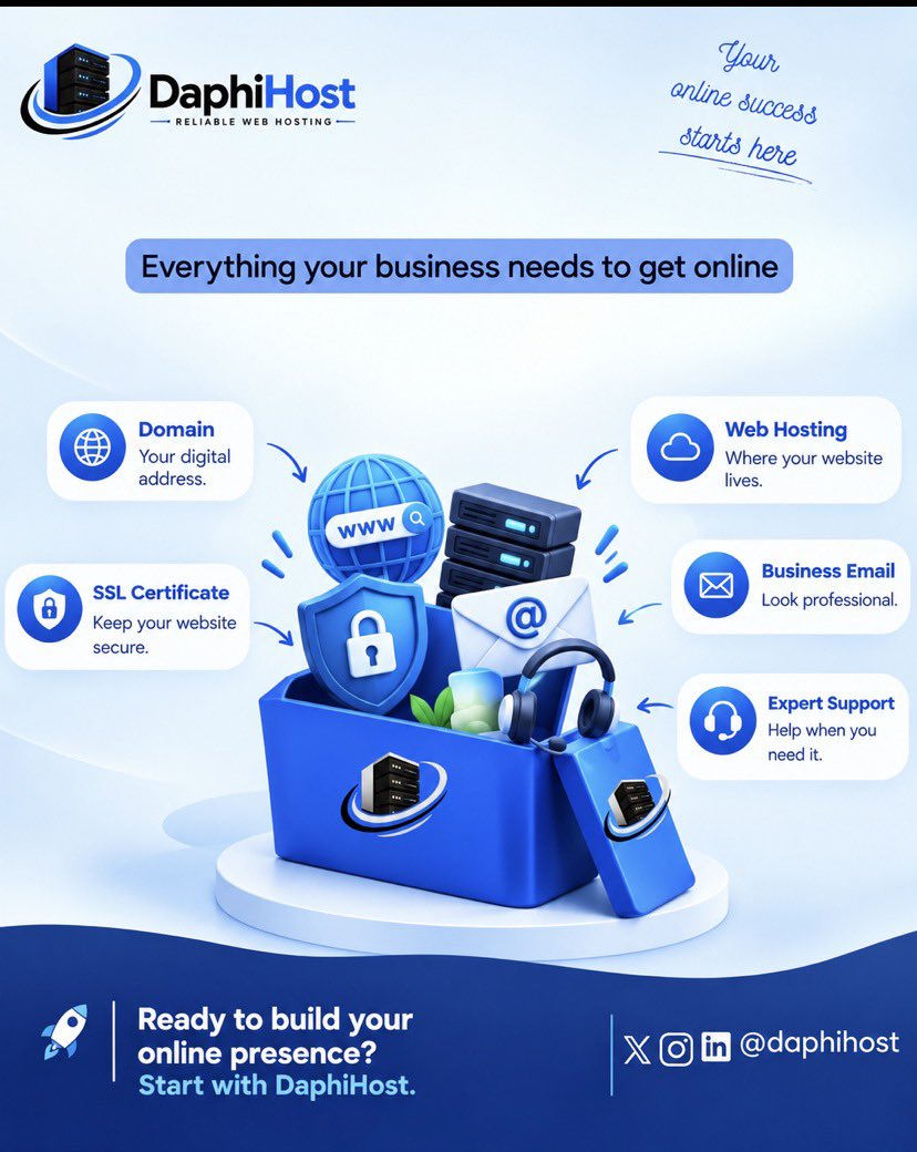 Daphihost's tweet photo. Your business deserves a digital home beyond social media. 🌐

Give your customers another way to discover, trust and connect with your brand.

🌐 https://t.co/nD3dgpoOXr

#daphihost #onlinebusiness #digitalpresence https://t.co/TmX3cWfyqp