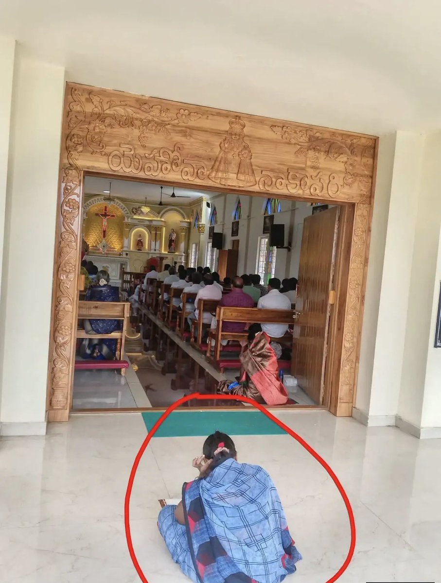omtathsath's tweet photo. Where are the feminists?
Where are the caste discrimination warriors?

Had this happened in a temple:
“A Dalit woman is made to sit outside the temple”. Media would have cried

“Smash Brahmanical Patriarchy.” 

Slogans would have been raised. https://t.co/LONbLedaz5
