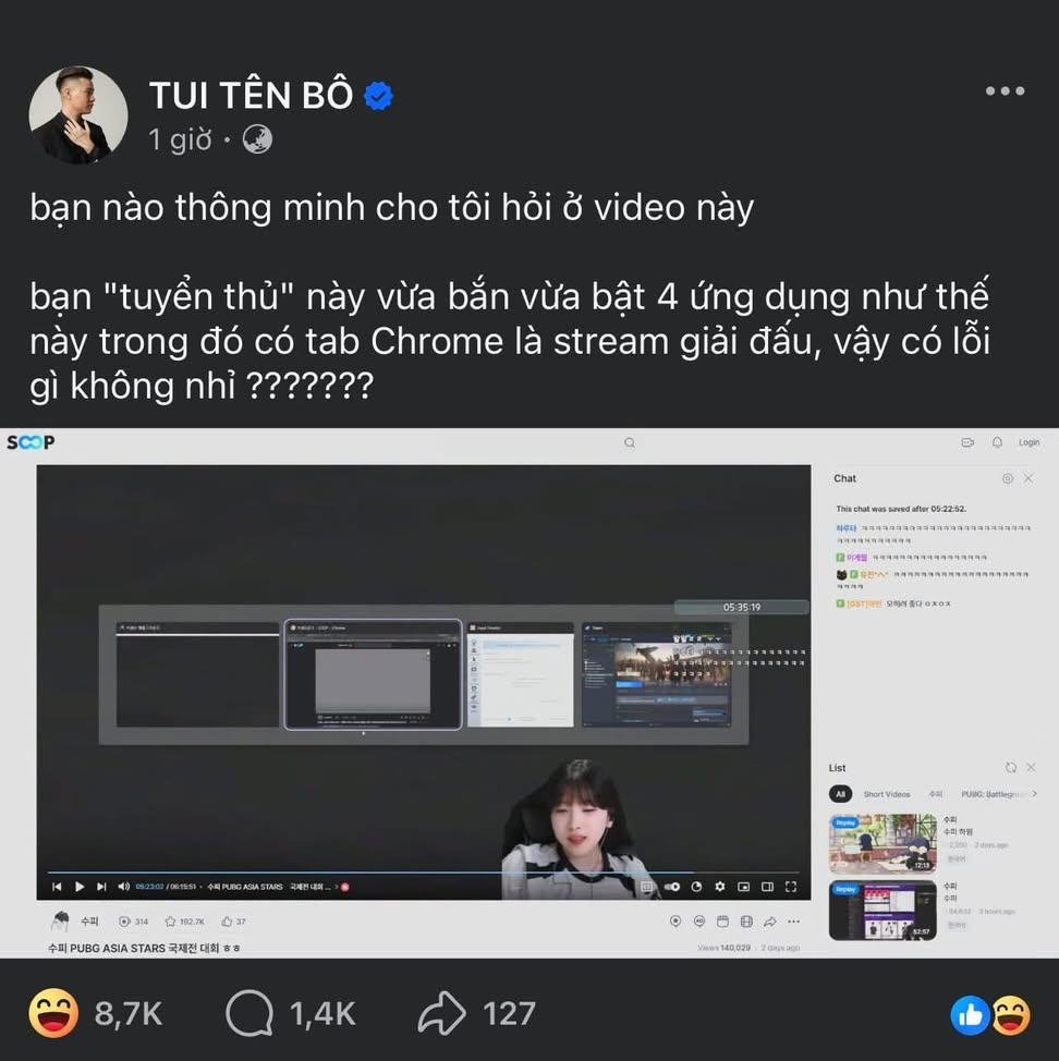 PeterPhu1234's tweet photo. @Cheering_ChoCo Didn't Soopi do the same thing? She opened 4 taps, including a Chrome tab streaming the tournament, and she was even running input director during the tournament too. If she wanted to play fairly, why need to open that app? https://t.co/VlffKK7bzI
