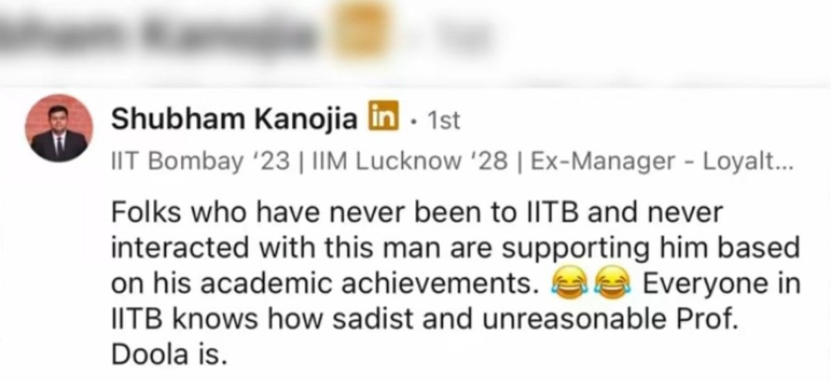 Pratyusha's tweet photo. An IIT Bombay alumnus about the casteist Professor/Predator Doolla. https://t.co/WiEahxWglT