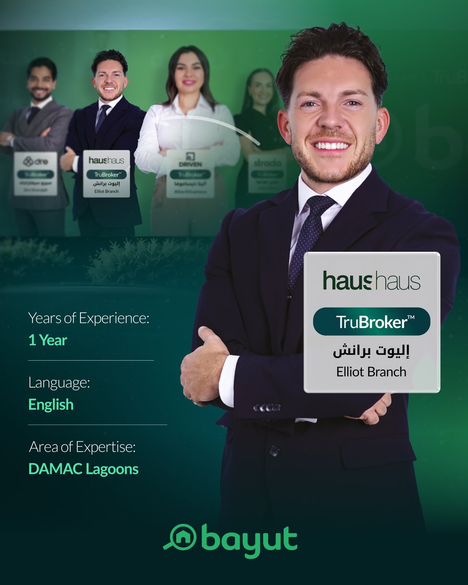 bayut's tweet photo. Elliot Branch - haus &amp; haus

DAMAC Lagoons is at the heart of Elliot Branch’s expertise. With one year of experience at haus &amp; haus, he helps clients navigate opportunities across this growing villa community.

#BayutUAE #TruBroker™ #PropTech https://t.co/rBZIfdbZD7