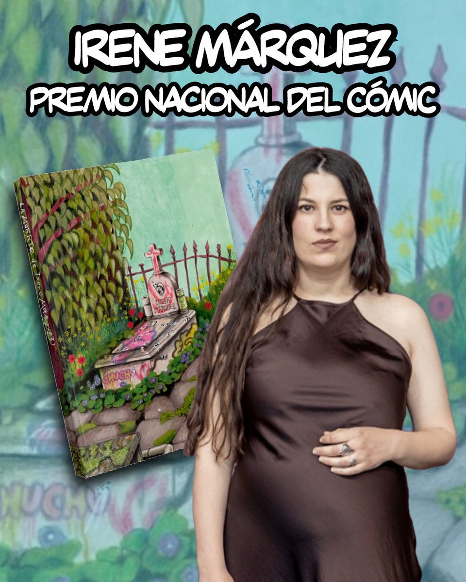 asovalcom's tweet photo. Enhorabuena a Irene Márquez por recibir el premio nacional del cómic 2026 con su obra "La Muerte de Irene Márquez" 🪦

Una obra que, en su característico tono de humor ácido, nos enfrenta a esa amarga realidad que nos iguala a todos 💀 https://t.co/zE0MpKt917