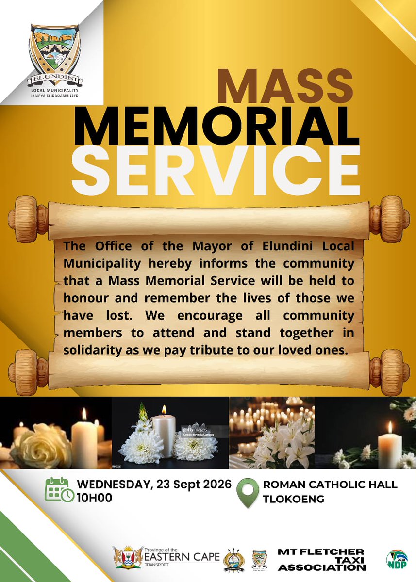 ElundiniLM's tweet photo. Mass Memorial Service for the tragic loss of lives in the multi vehicle crash that took place in the Western Cape recently. https://t.co/BVdfvR9946