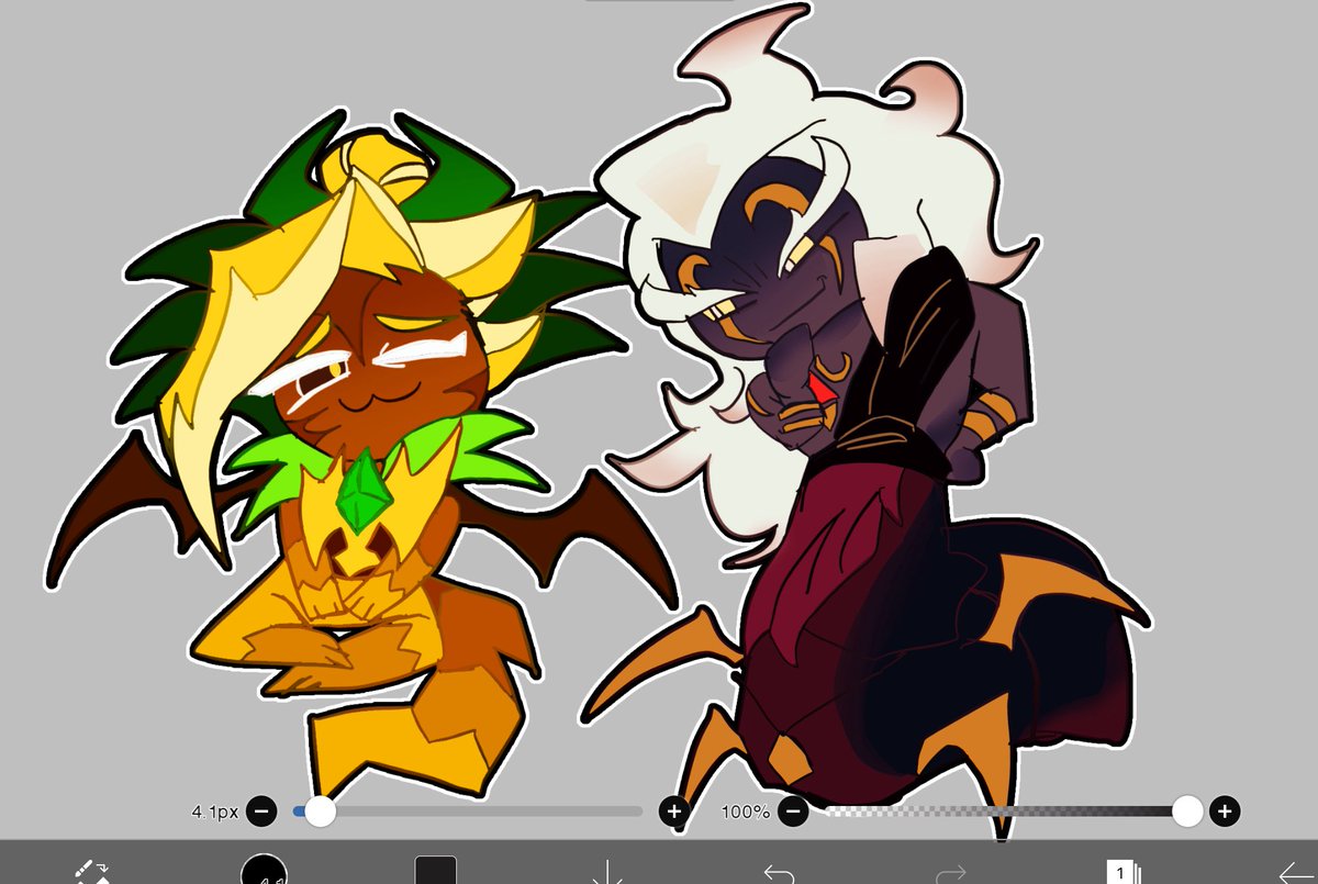thegoofiestball's tweet photo. Ananas Dragon Cookie and rajapendra cookie 🤤 I like my rare pairs that don’t make sense #Crkart #cookierun #crk https://t.co/gAETiWarWB