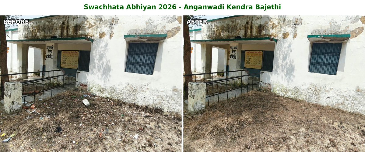 RTCAMETHI's tweet photo. organised by RTC CRPF AMETHI to observe the Swachhata Hi Seva (SHS) Campaign-2026.
At Primary school Bajethi and Aganwadi kenndra Bajethi
#SHS2026
#SWACHHTAHISEVA2026 
@crpfindia 
@SwacchBharatGov
@SwachhBharat https://t.co/rCFgK80mSK