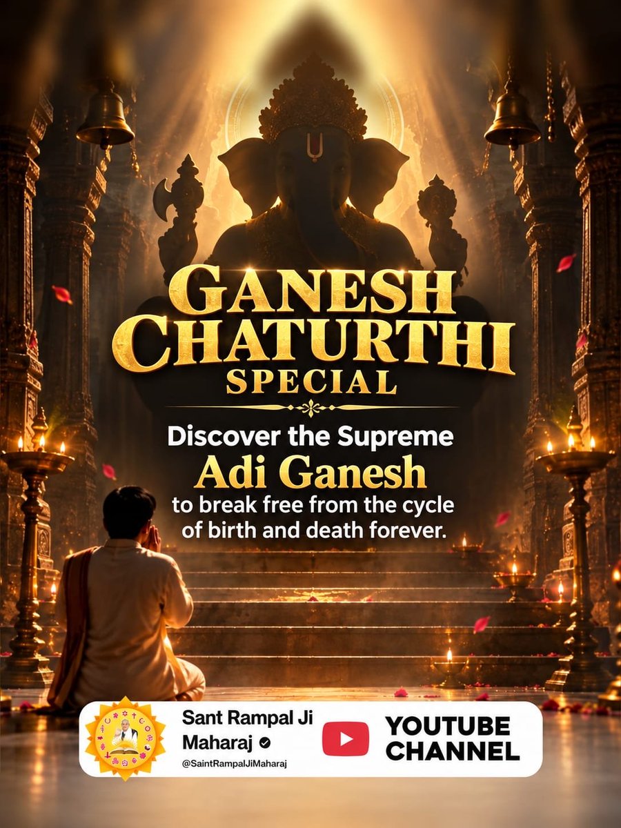 GopalWaghm62610's tweet photo. #StoryOf_AadiGanesha
Be sure to know who Aadi Ganesha is, after attaining whom the disease of birth and death will end forever and we will attain an eternal abode.
To know more, watch the Sant Rampal Ji Maharaj YouTube Channel.
Sant Rampal Ji YouTube https://t.co/ocNfv4vm9H