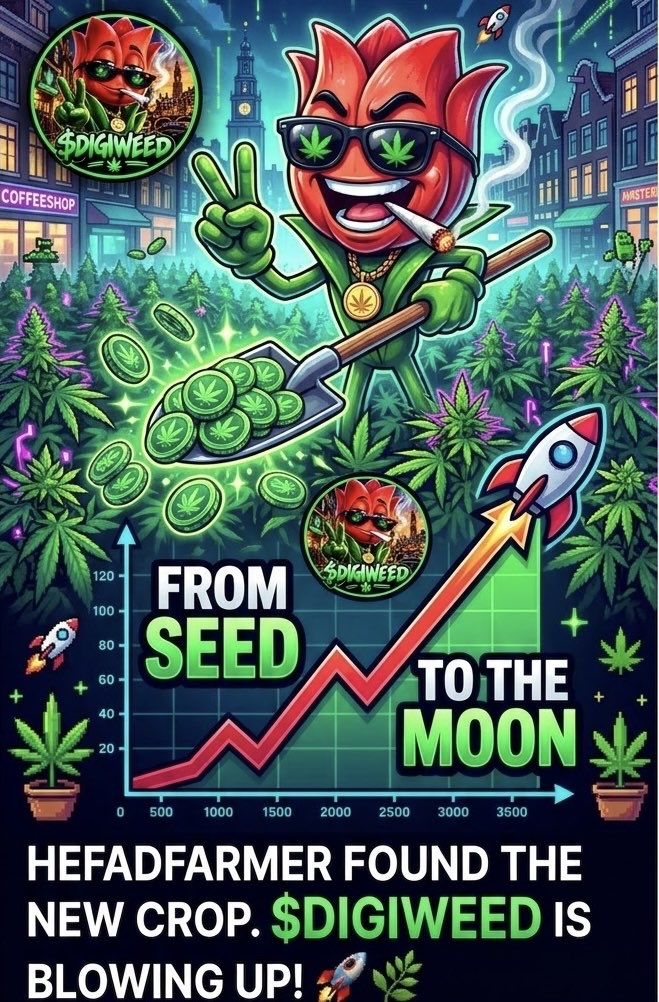 n2rtn4's tweet photo. From seed to the moon 🚀

$DIGIWEED
#Cryptocurrency 
#Crypto https://t.co/NBK7FMLs5M