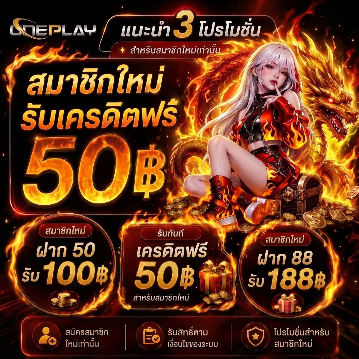 ONEPLAYSLOT's tweet photo. 🐲แจกเ���รดิตฟรี 50 #ONEPLAY
💥โปรรับทรัพย์💥เย็นจนถึงค่ำ
😍 ฝาก 15 รับ 50 😍ฝาก 88 รับ 188

➡️ สมัคร : https://t.co/ssPF8IMAN1

#สล็อตเครดิตฟรี #สล็อตทุนน้อย #แจกเครดิตฟรี #เครดิตฟรี https://t.co/jWnNNUxedN