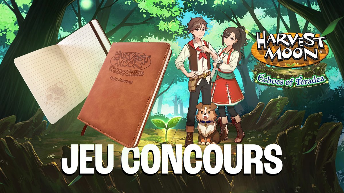 JFG_LeShop's tweet photo. 🌾 #CONCOURS Echoes of Teradea 🌾

À l'occasion de la sortie de Harvest Moon: Echoes of Teradea le 16 octobre, tentez de remporter ce magnifique carnet de notes officiel ! 📖

Pour participer :
🔄 RT ce post
➡️ Follow @JFG_LeShop

🎲 TAS le 29 Sept. ! 
Bonne chance à tous ! 🔥 https://t.co/Cze1aIXtUz