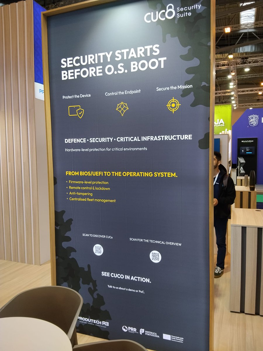 Inforlandiacorp's tweet photo. Day 1 at #EuroDefenceExpo2026

We’re showcasing:

CUCo Security Suite — device security, visibility &amp; control
INSYS Rugged — computing built for demanding environments

Meet us at the PRODUTECH stand and discover our newest solutions

#CUCo #INSYS #RuggedComputing #DefenceTech https://t.co/kZOlaTCzaT
