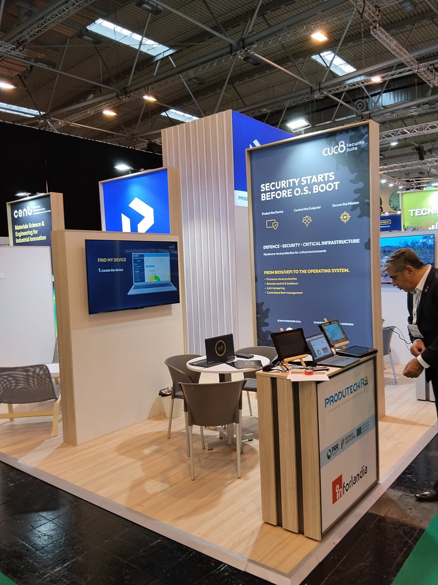 Inforlandiacorp's tweet photo. Day 1 at #EuroDefenceExpo2026

We’re showcasing:

CUCo Security Suite — device security, visibility &amp; control
INSYS Rugged — computing built for demanding environments

Meet us at the PRODUTECH stand and discover our newest solutions

#CUCo #INSYS #RuggedComputing #DefenceTech https://t.co/kZOlaTCzaT
