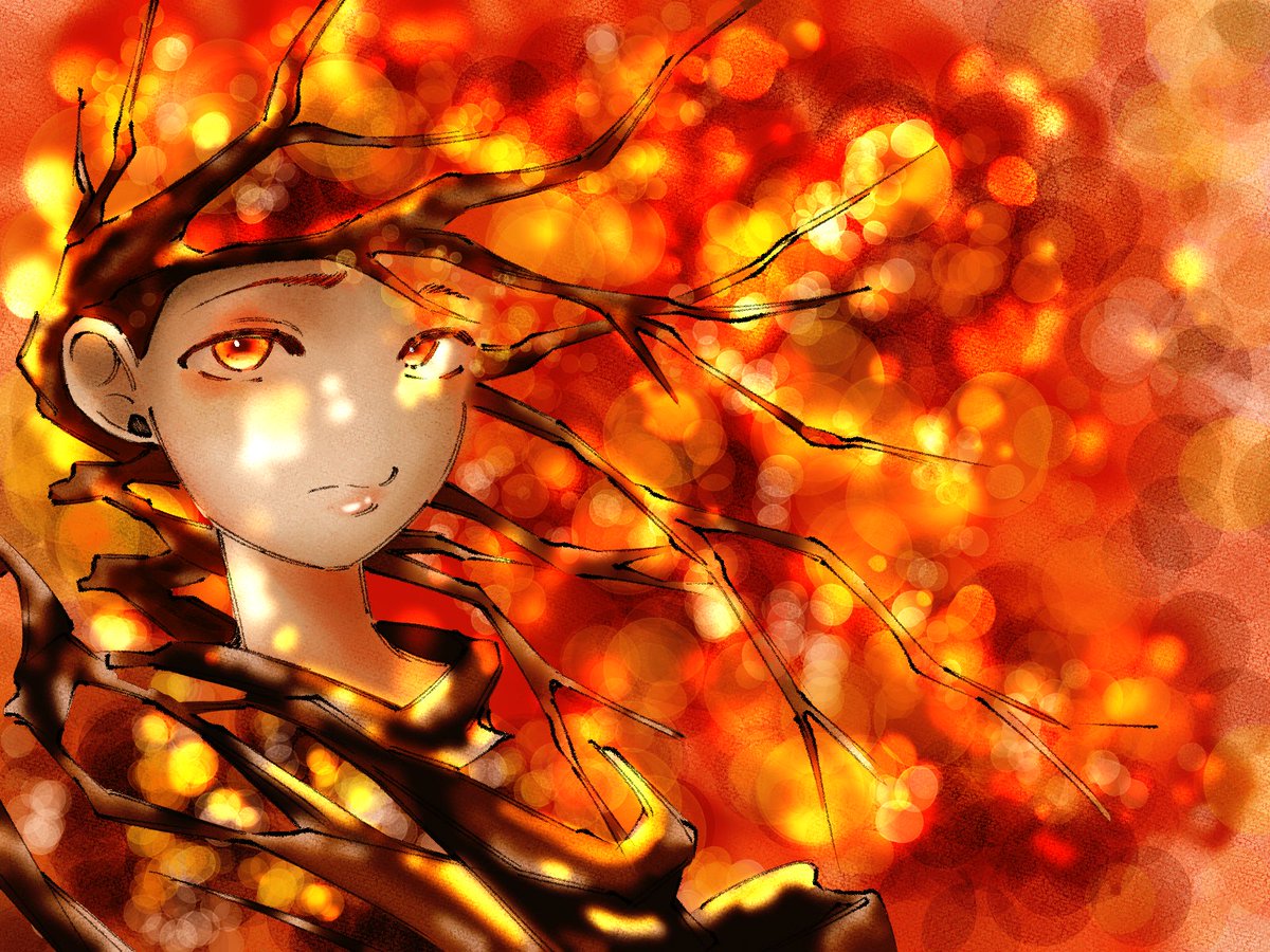 Tigerayct's tweet photo. 【紅葉】　前回イチョウを描いたので今日はもみじを描いてみました〜
#秋イラスト　#シルバーウィークはフォロワーさんが増えるらしい https://t.co/nNKMQzIgbV