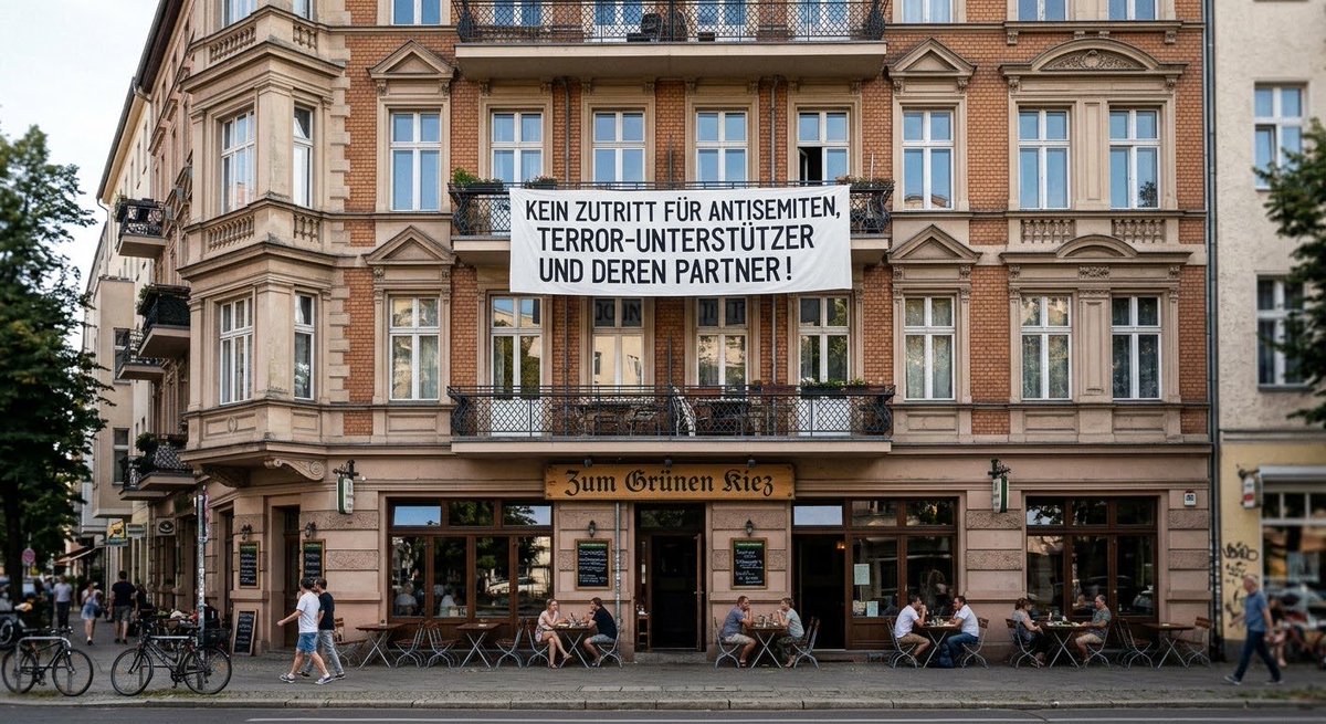 AndreasS2904's tweet photo. AUFRUF: 

Kein Zutritt für Antisemiten und Terror-Unterstützern sowie deren Partner bei Berliner Vermietern!

👉In einem Mehrfamilienhaus in Berlin-Spandau, welches mir gehört, findet jährlich ein Treffen der SPD @spdberlin mit u.a. @RaedSalehBerlin statt. Dieses Haus hat über viele Generationen jüdischen Eigentümern gehört und steht in Berlin unter Denkmalschutz.

👉Ich werde der SPD @spdfraktionbln mitteilen, dass ich für den Fall einer Koalition oder Kooperation mit der antisemitischen Linken, die zudem Terror-Unterstützern nicht nur Platz bietet, sondern diese auch in den Deutschen Bundestag entsendet, weitere Veranstaltungen der SPD mit allen mir zur Verfügung stehenden Mitteln unterbinden werde.

👉Zur juristischen Verdeutlichung: Ich werde resultierende Anzeigen, Schadensersatzforderungem, Bußgelder oder juristische Verfahren nicht scheuen, um obiges durchzusetzen.

@morgenpost @Rathausreporter @bzberlin @Tagesspiegel @TspCheckpoint @Markus__Lanz @fdp_berlin @fdp_steglitz @spd_bvv_spandau @FDP_BVV_Spandau 

PS: Das Foto ist zum Schutz meines Eigentums KI – generiert