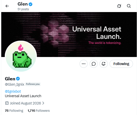 XBOTLabs's tweet photo. The official owner of the @Ignixbot launchpad is now following $XBOT on X. 👀

That’s a strong sign of attention from within the ecosystem and a reminder that $XBOT is building where AI × Web3 × X Layer meet.

Big respect to @Glen_Ignix for creating the launchpad and ecosystem where projects like $XBOT can build and grow. 

Now the question is…
WHAT ARE YOU WAITING FOR? 👀

Don’t wait until everyone is asking for an entry at $100M MC to discover $XBOT.

@zakk_okx time to drop your suggestions. 
What’s your view on $XBOT before the next move? 

$500K → $1M → $10M → $100M → $1B
WE’RE JUST GETTING STARTED.

CA: 0xa63e42d09bfca311e8091269ac45fdeba9b0eeee