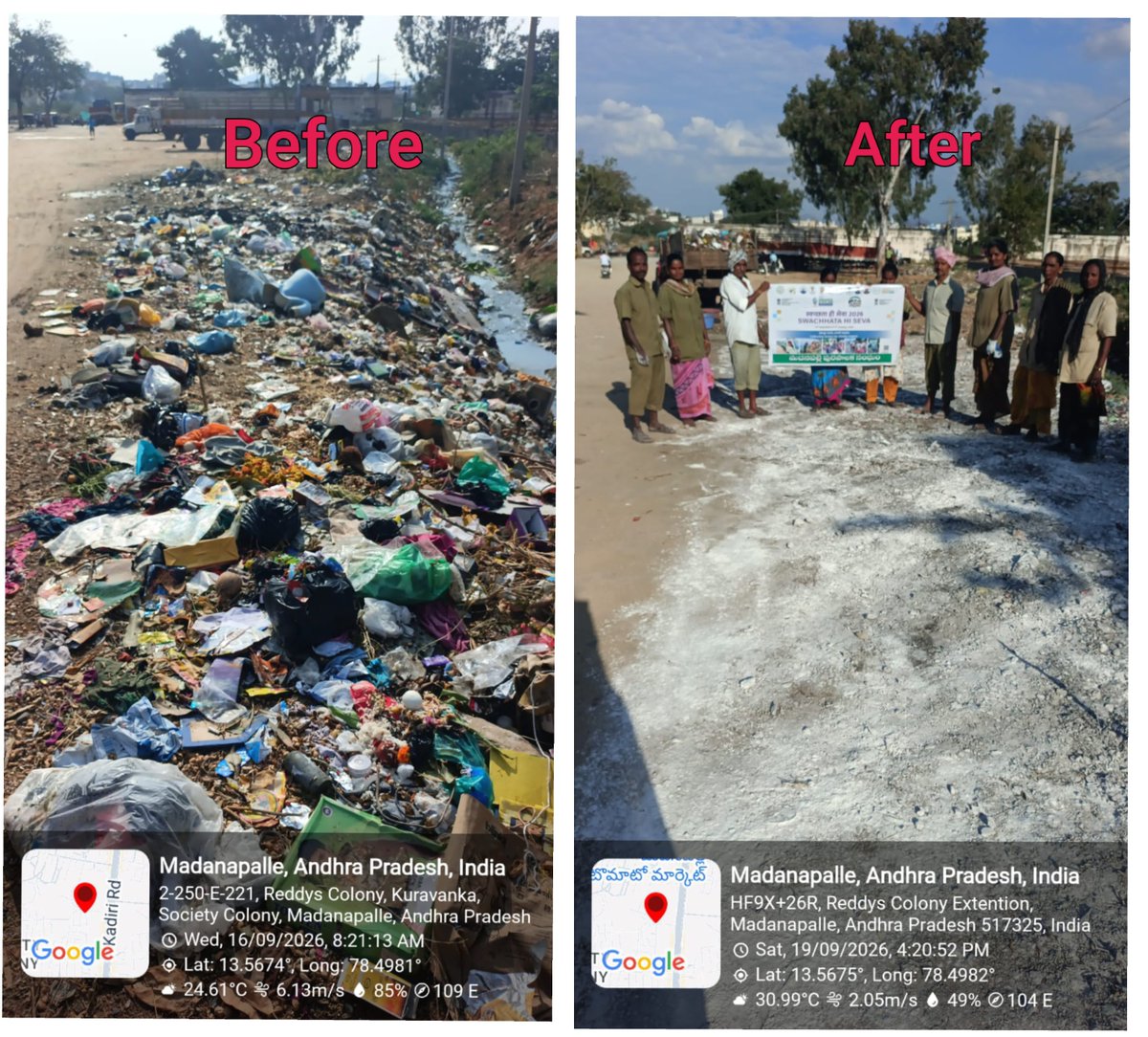 commissionermpl's tweet photo. As part of Swachhata Hi Seva 2026, several Cleanliness Target Units Units (CTUs) across Madanapalle are being transformed into cleaner, brighter and more welcoming spaces.
#SwachhataHiSeva2026 #SwachhBharat #CleanAndGreen #CleanIndia #SwachhAP #AndhraPradesh #CDMA #CleanCity https://t.co/nCjL93Z4OC