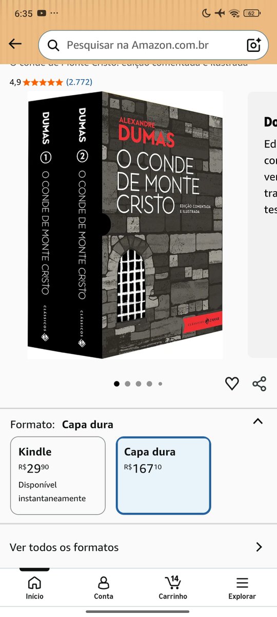 HahaJapu's tweet photo. @LuizaStrieder @wildfellanne @odracir020980 @DaviNobre1 @stormlight_br @editoratrama @BrandSanderson @DragonsteelBook Pamela, ele será vendido igual a essa versão do Conde de monte Cristo. São dois tomos sim mas que serão vendidos de uma vez e não os dois separados. Bem assim 👇👇👇 https://t.co/Q1EDCPyFL1