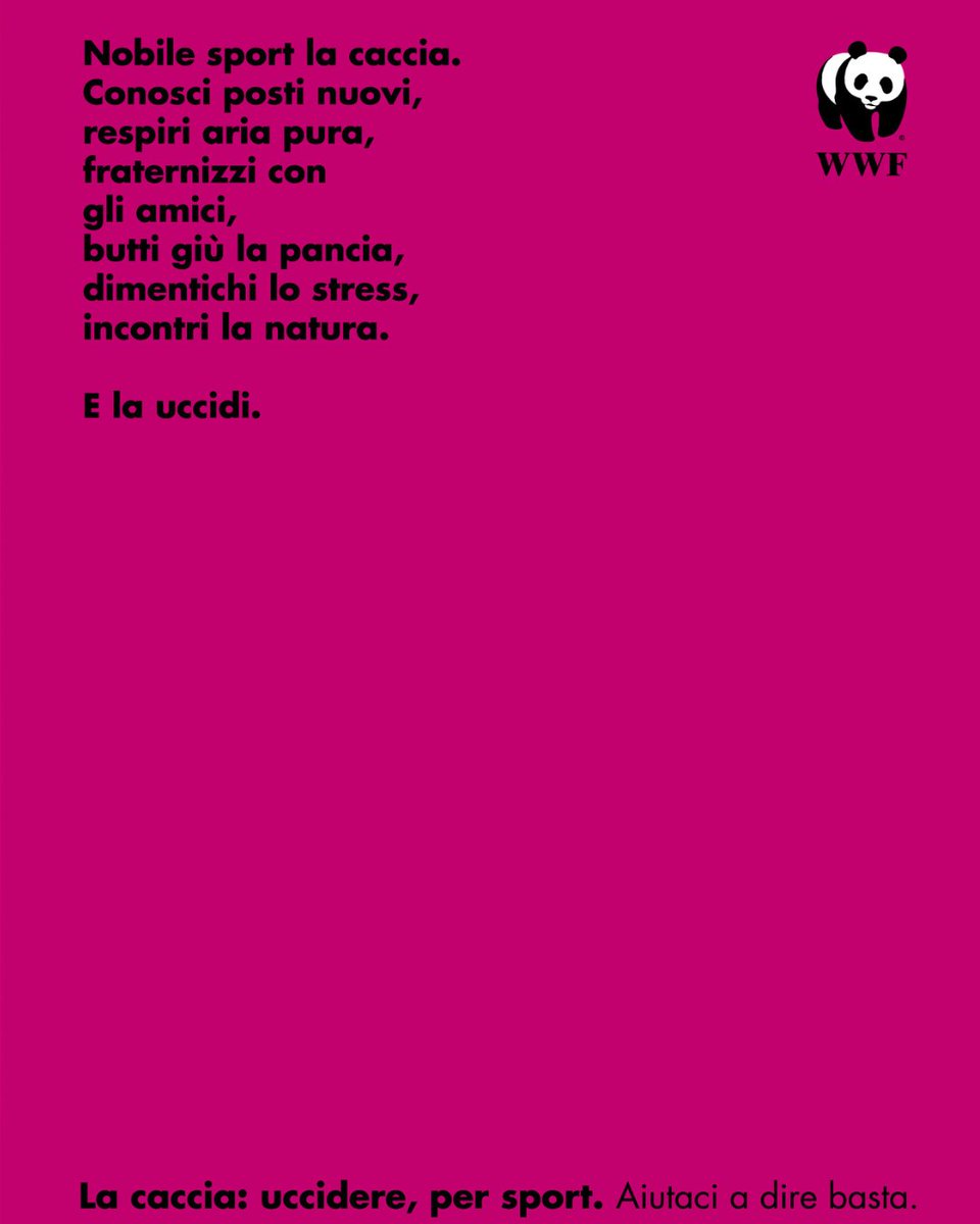Nobile sport la caccia Campagna contro la caccia, 1994 Agenzia: Conquest Europe Direttore creativo: Livio Loris