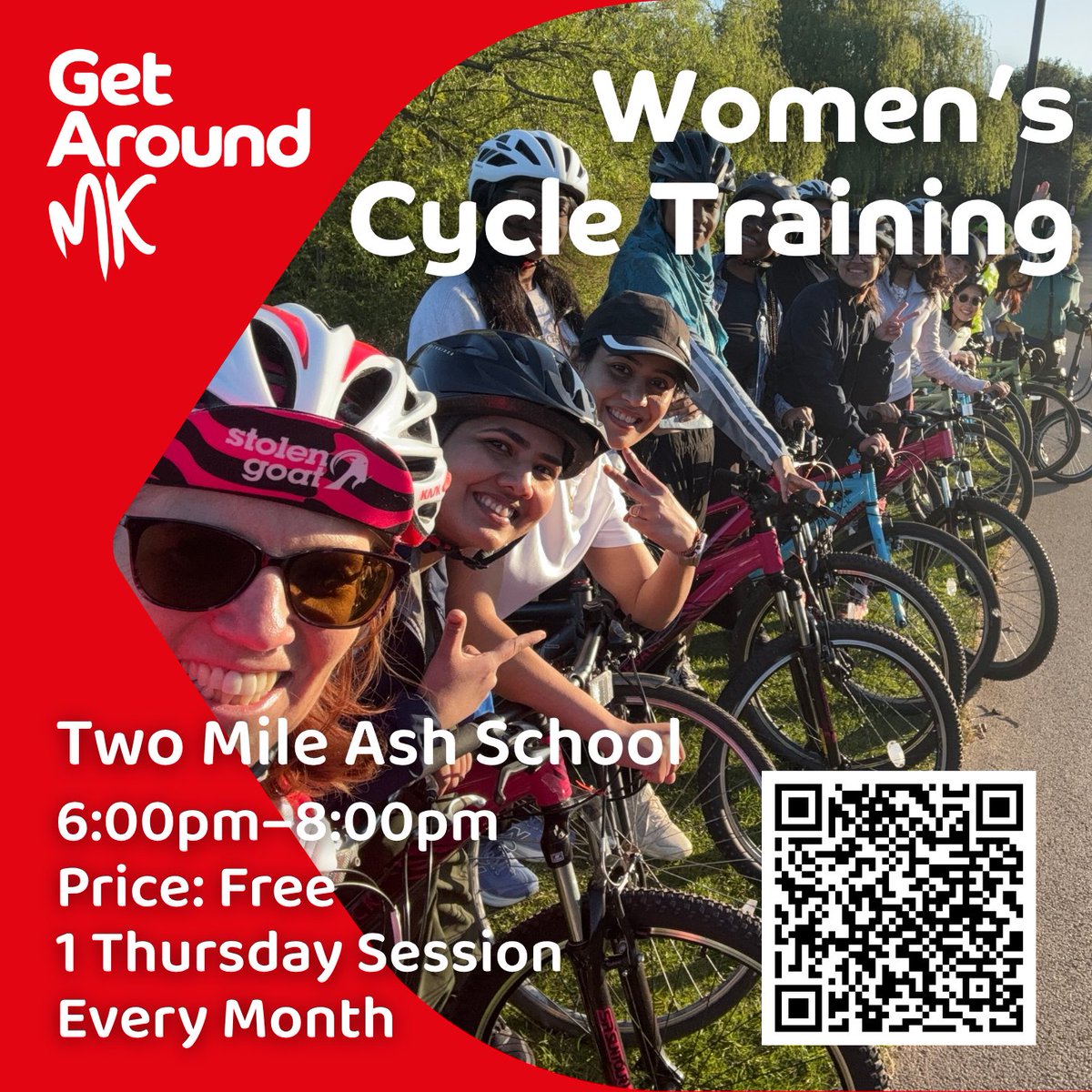 GetAroundMK's tweet photo. π² Itβs never too late to get back on your bike!
Join our FREE Cycle Training Session to learn the basics, refresh your skills and build your confidence. π
π
8 October, 6β8pm
π Two Mile Ash School
π https://t.co/8BxMLhFT0R
#GetAroundMK #CyclingMK #CycleTraining https://t.co/fE84cQYEmA