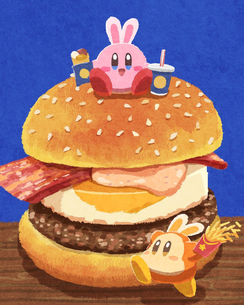Ara_love_kirby's tweet photo. 🌕🍔🐰 https://t.co/iKuKBwjVBF