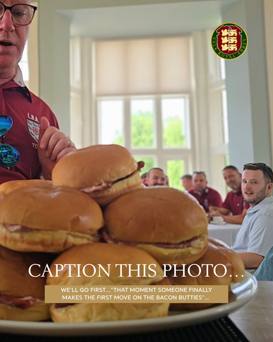 ValeRoyalAbbey's tweet photo. "That moment someone finally makes the first move on the bacon butties..."
Now it's over to you - caption this photo! We want to hear your best ones in the comments below. 👇
Photo from a recent Golf members' morning at Vale Royal Abbey.
#ValeRoyalAbbey #CaptionThis #TeamVRA https://t.co/TSwYqRxBw1