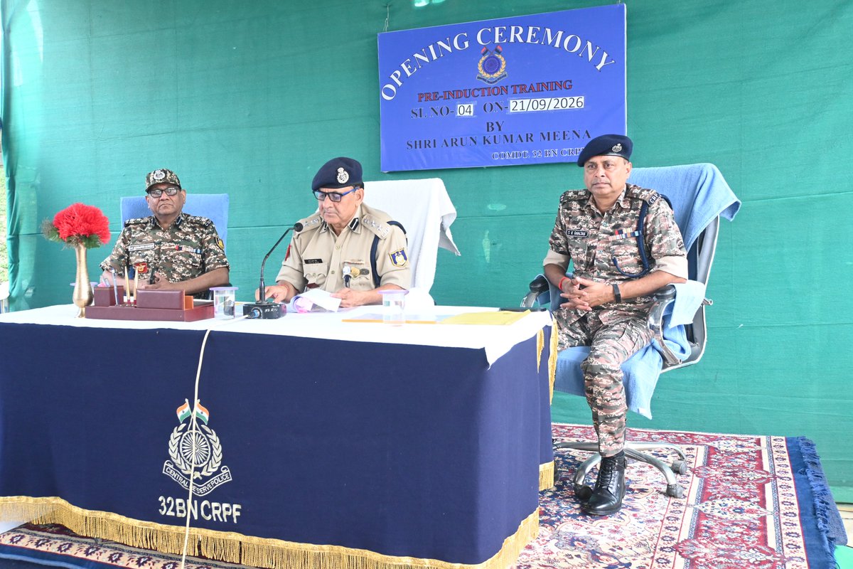 32BNCRPF's tweet photo. 32BN CRPF: The opening ceremony of PI trg https://t.co/jkP5tyoUcI. 04 commenced on 21/09/2026
@digopsimp @mnp_2018 @SectorTripura @crpfindia @71Crpf https://t.co/2CAhH7bnSc