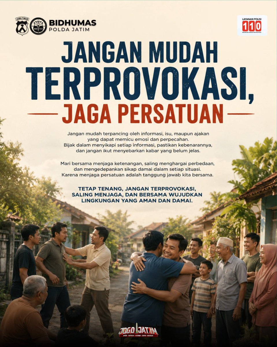Demapurwat0's tweet photo. Keamanan dimulai dari lingkungan terdekat, keluarga, tempat tinggal, lingkungan kerja, kampus, sekolah, komunitas hingga ruang digital. Saling peduli &amp; saling menjaga adalah langkah sederhana untuk menciptakan rasa aman bersama. #BijakMenyaringInformasi Bersama Jaga Indonesia https://t.co/mTzLPYhYi2