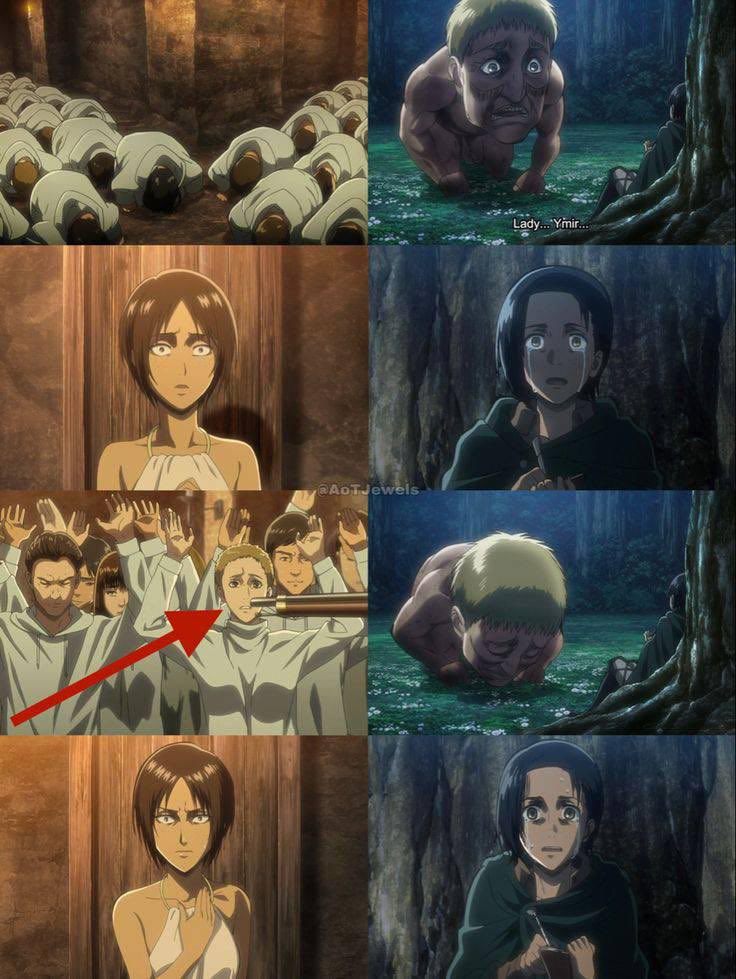 rhaenoni's tweet photo. @bndrlmry28888 العملاق اللي قاعد يسجد وينادي يومير هي نفسها قبل لا تتحول كانت تعبد يومير وكان هذا سبب ان حولوها لعملاقه https://t.co/16bNRYXTSy