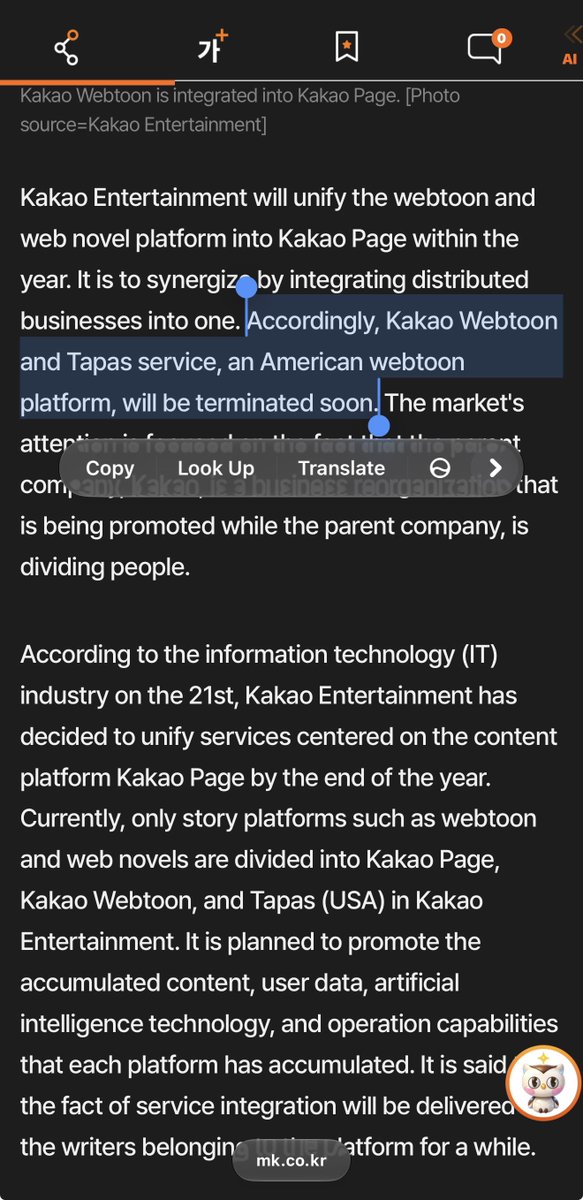 MiaPista's tweet photo. 🚨 TAPAS IS SHUTTING DOWN 🚨

Kakao is reportedly planning to shut down Tapas and integrate its content into KakaoPage by the end of 2026.

And there goes my 144K Ink, all the money I’ve spent on Tapas, and the countless manhwas I bought but haven’t even gotten around to reading yet. 🫡

https://t.co/oPCxefqEh1

https://t.co/XDHnobWPIk