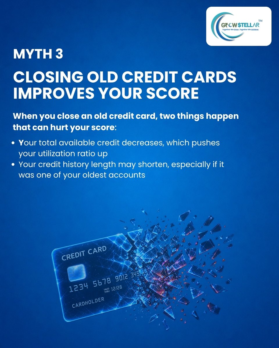 Growstellar06's tweet photo. 🚨 Credit Score Myths = BUSTED! 💳

Checking your own score? ❌ Doesn’t hurt it.
High salary = high score? ❌ Not automatically.
Closing old cards? ❌ Think twice.
Only one credit score? ❌ Nope!

Save this before you apply for your next loan! 🔖 https://t.co/GYqfm6ZbLa
