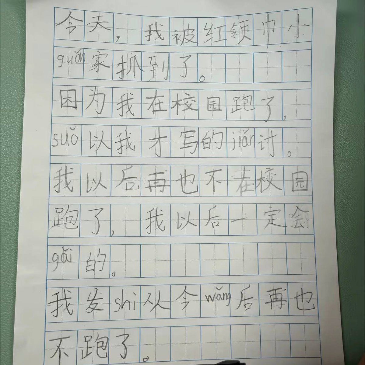 山东小学生因校园内跑步被红领巾小管家抓获并写检讨书引发全国关注