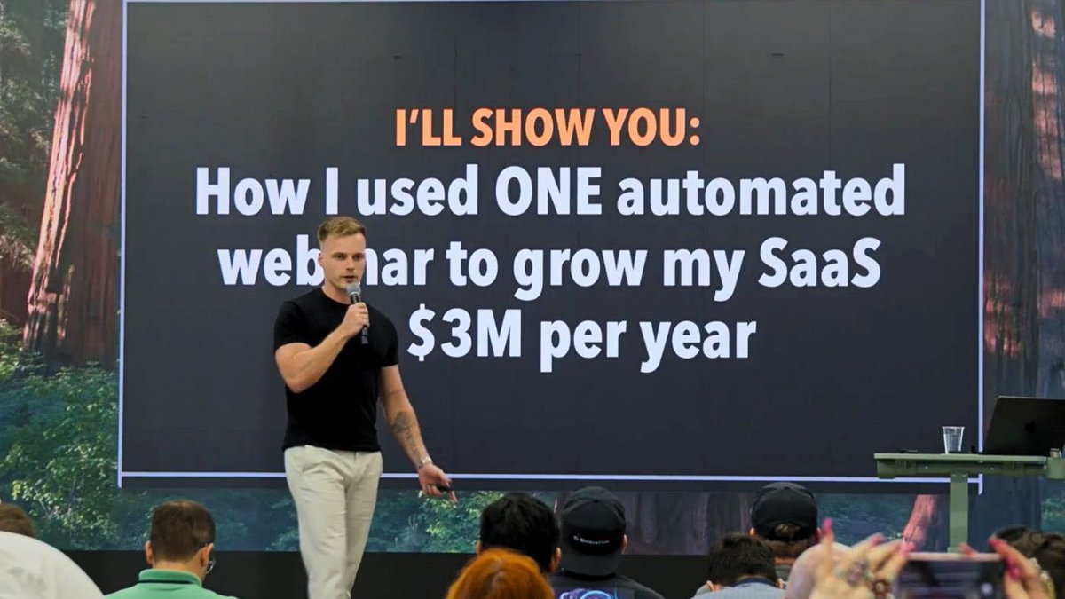 stepanhlinka's tweet photo. I grew my AI SaaS from zero to $300k+ per month with one automated webinar.

Recently, I did a 40 minute keynote presentation in Miami breaking down exactly how I did it.

Want the recording for FREE?

RT this post + comment “send” and I’ll DM it to you. https://t.co/Xeae1qQrxk