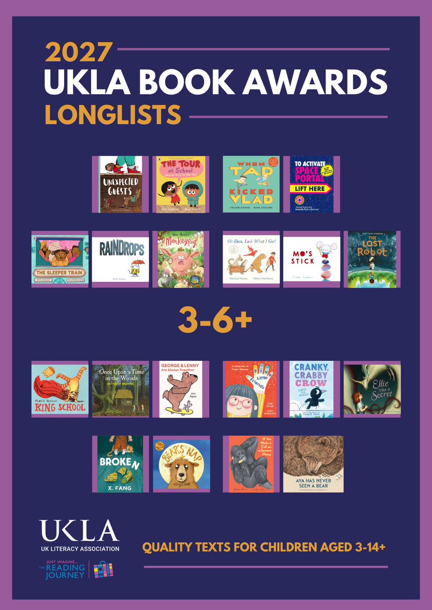 The_UKLA's tweet photo. The #uklabookawards2027 Longlist is here!

Our 89 teacher judges now have until March to deliberate with their classes which titles they think should make the Shortlists. 

See the full list here:
https://t.co/RGk3IlvXaN

#uklabookawards #bookawards #teachers #education https://t.co/zHtYyVCUrn