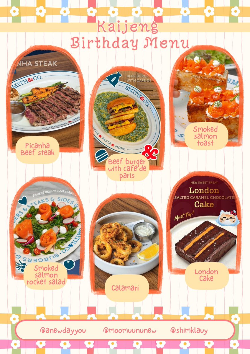 anewdayyou's tweet photo. Kaijeng Birthday Menu 🥩🍔🥗🍰  กำลังเดินทางไปเสิร์ฟ #ไข่เจ๋งเด็กวัด1ขวบ

สเต็กเนื้อตามสัญญาและผองเพื่อนคาวหวานรวม 6 เมนู อีสเย้อเอาให้พุงกางไปเลยจ้า เพราะเจ๋งก็ตัวแค่นิ้😋

HBD BABY NONGZON

ด้วยรักและหิวโหยจากสามย่าย @anewdayyou @moomuununew @shimklauy

@NongZon_Domundi
꒰ #BabyNongZon #ไข่เจ๋งซน ꒱
#วันนี้ย่ายๆซื้ออะไรให้ไข่เจ๋ง