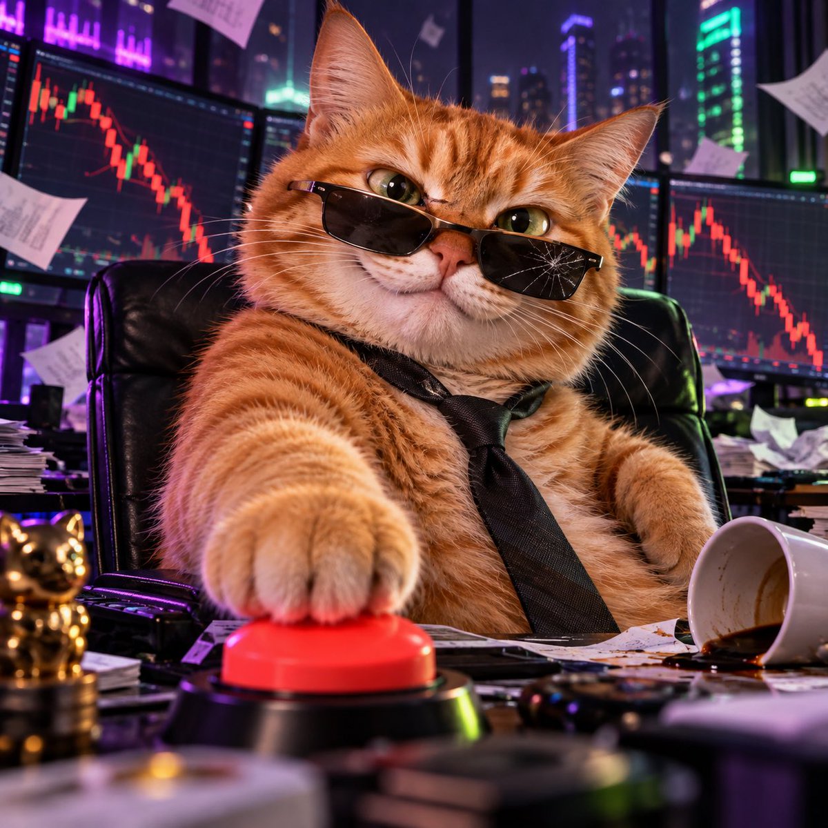 Metalheadtrades's tweet photo. Meet Margin Cat—nine lives, zero risk management. 😹📉

Margin Cat begins with nine lives. 

Every disastrous trade costs him one, but the community can find ridiculous ways to earn them back. https://t.co/FZG0m2EkIp