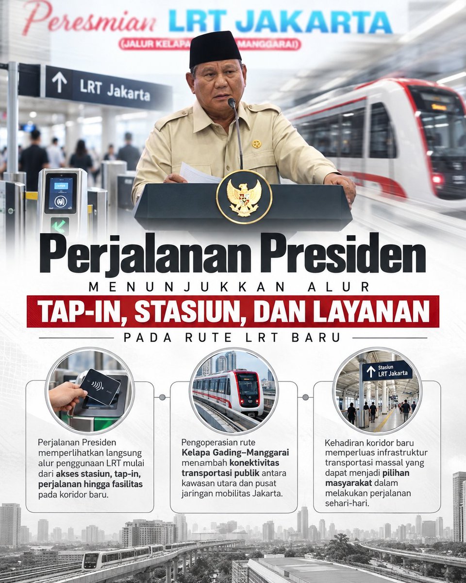 ayudia01_'s tweet photo. Kehadiran infrastruktur transportasi massal ini mempermudah akses perjalanan harian masyarakat serta memperkuat integrasi sistem transportasi publik di perkotaan.   #jagaindonesia #lrtjakarta #transportasipublik #mobilitaskota #infrastrukturindonesia https://t.co/6F3f7fykVN