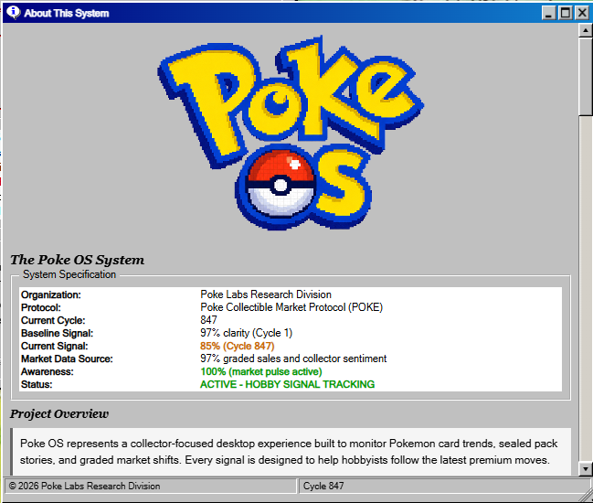 PokeOSx's tweet photo. Poke OS is an agentic trainer desktop built for collectible markets, powered by @bot.

Experience the gacha loop wrapped in CRT nostalgia and trainer lore at https://t.co/9YR6fyT1Fk

Github: https://t.co/sqwWURKXql

Check website &amp; bio for CA! https://t.co/MHDV3a3Zen