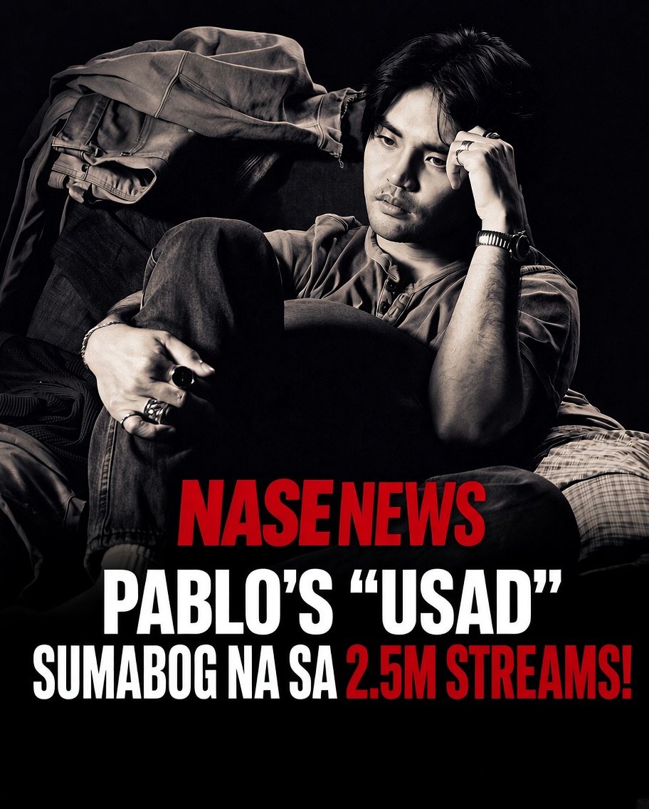NaseNewsPublic's tweet photo. PABLO’S “USAD” 2.5 MILLION STREAMS NA!

Ang solo track niyang “USAD” ay opisyal nang lumampas sa 2.5 milyong streams sa Spotify, 67 araw pa lang mula nang ilabas ito.
Patuloy pa rin ang pag-usad ng kanta sa charts at streaming platforms.

Ano kaya ang next milestone ni Pablo? https://t.co/hMUkvEl9Fp