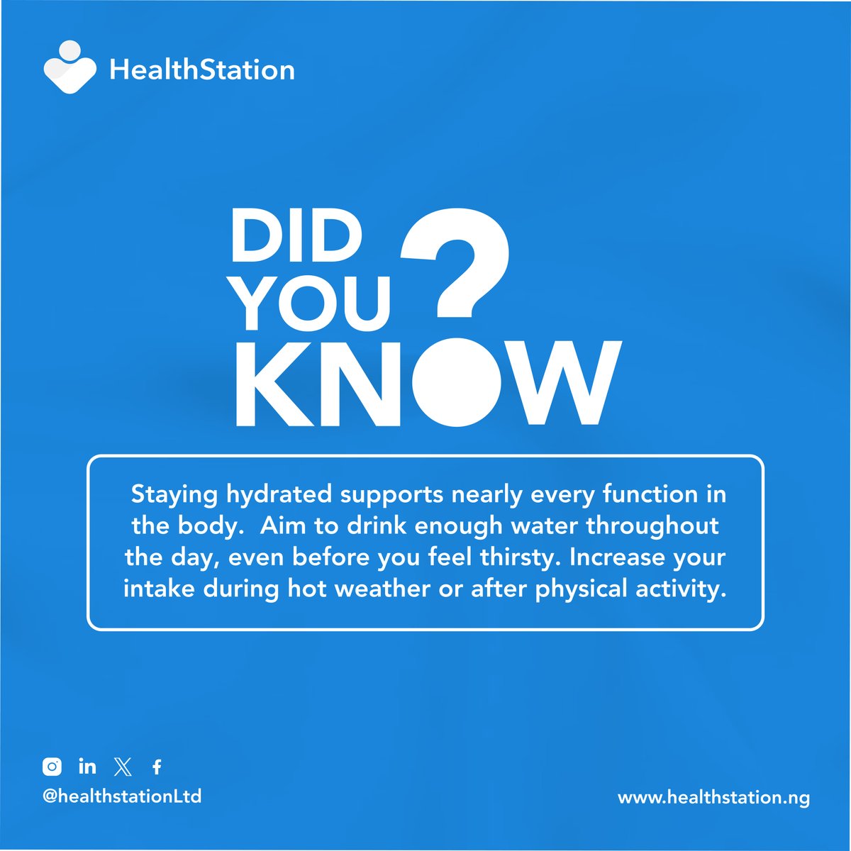 HealthStation_L's tweet photo. Hydration is one of the simplest ways to support your overall health.#StayHydrated
#HealthyLiving#WellnessTips https://t.co/tQP7gyJNbX