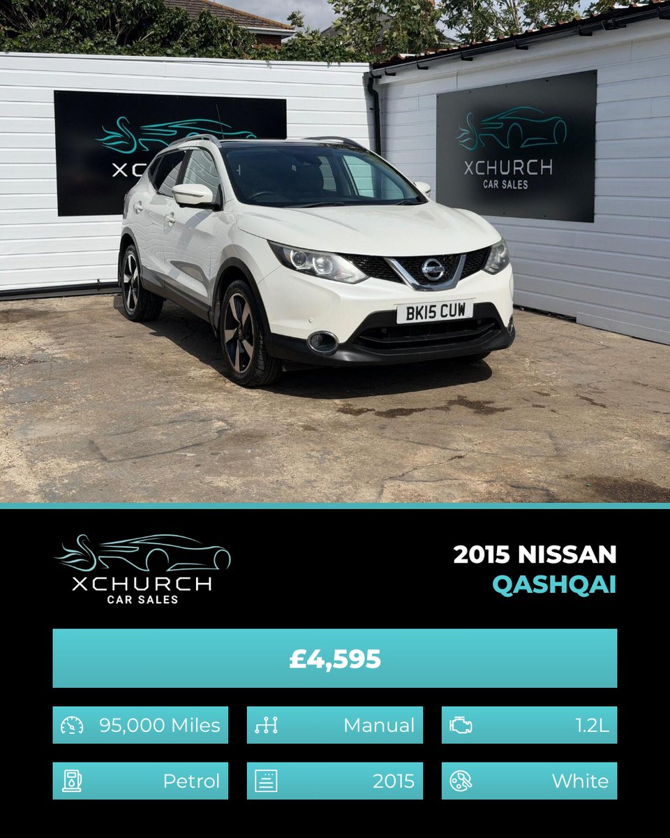 willibaile54886's tweet photo. 2015 NISSAN QASHQAI 1. 2 DIG-T n-tec+ 2WD - £4, 595 
1. 2L Petrol, Manual 
95, 000 miles 

Buy with confidence—read our 5-star reviews. Finance available, warranty included, part exchange welcome. We buy cars too. Contact us for more information: https://t.co/rOk54ec3uS