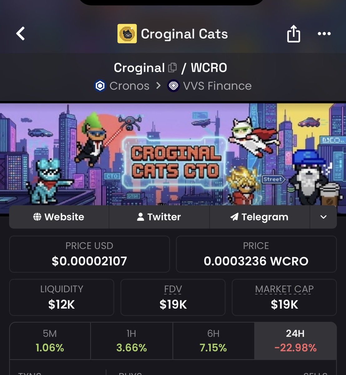 Croginal's tweet photo. Update on Croginal CTO

New Dex Banner ✅

More to come 🤝

It’s cat snz 😼 https://t.co/6QVGemEHxT