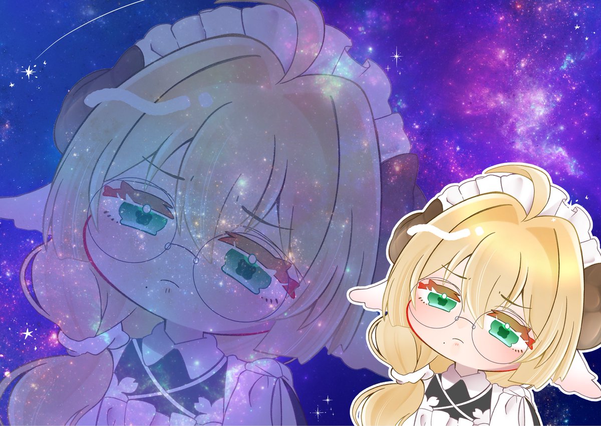 hnmr_ho's tweet photo. 以前、趣味で描いた宇宙猫ほまれ（引用元ポスト）と同じテイストのものがほしい！とのことでご依頼頂きました〜！
あと、(◜◡◝)こんな顔になってるやつ！
背景は好きにお任せいただきましたので、おまけで差分めちゃくちゃ詰めて納品しちゃった😂

ご依頼くださりありがとうございました！ᝰ✍︎꙳⋆ https://t.co/hIXXBJoQF3