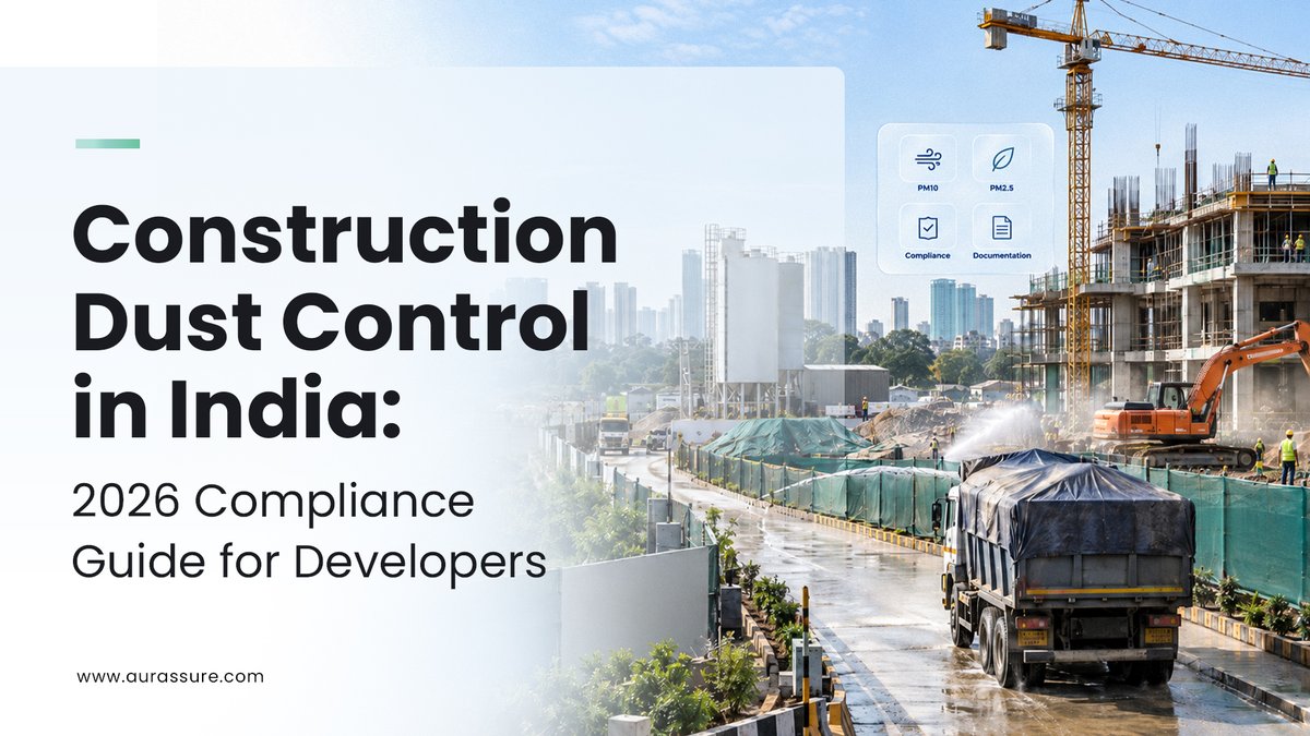 Aurassure's tweet photo. Construction dust compliance is becoming more measurable across India. 

From CPCB guidelines to city-level monitoring and C&amp;D waste rules, here’s what developers and EHS teams need to know in 2026. 

Read the full blog: https://t.co/ioWKH2ne2s https://t.co/sGoAfOYXQN
