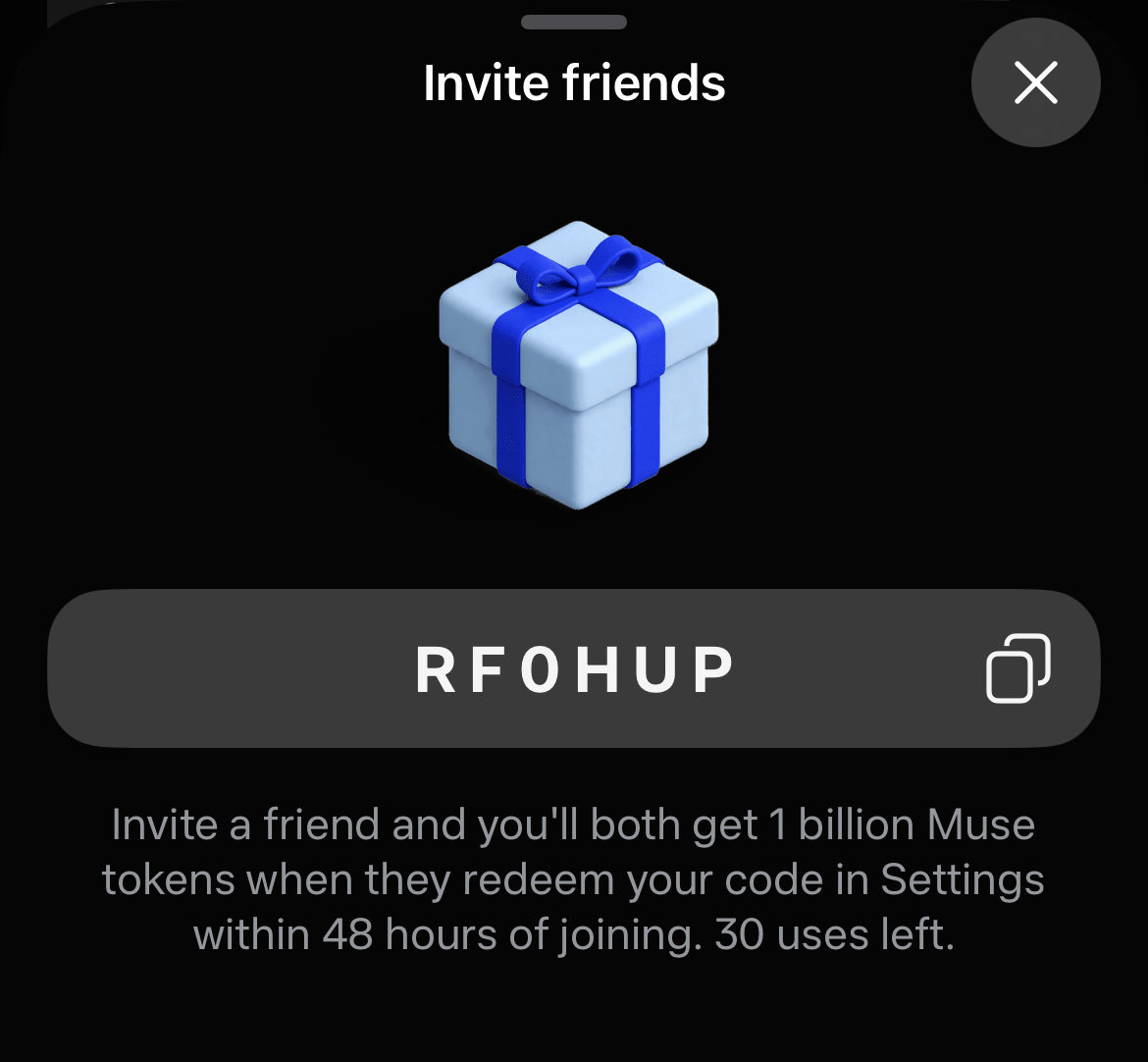 autonomousbay's tweet photo. For people who need a Muse code… yw https://t.co/WGttCaVTIF