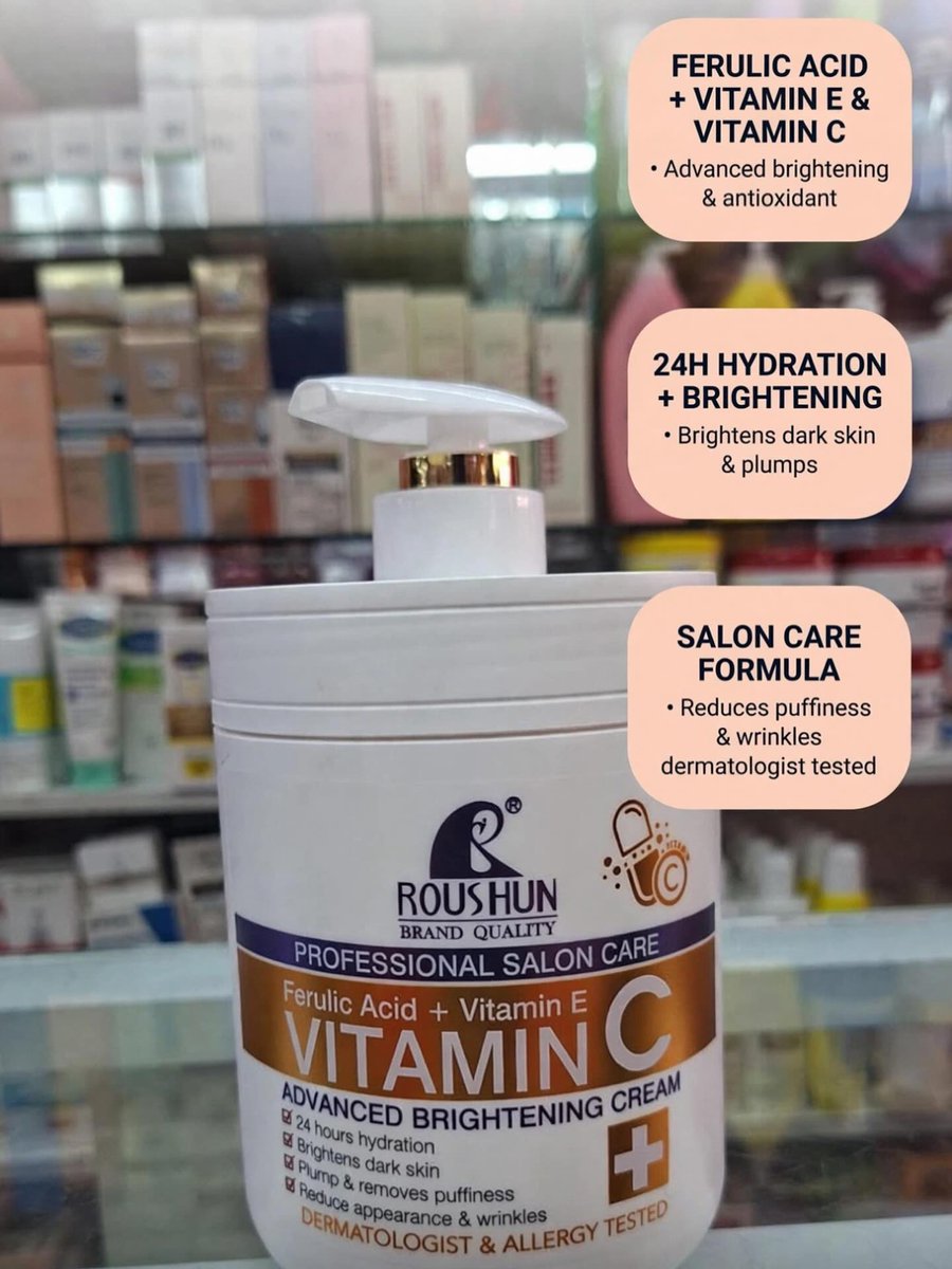 PokCharpiaw2's tweet photo. Professional glow, salon care at home. Roushun Vitamin C Advanced Brightening Cream with ferulic acid and vitamin E
Brightens, hydrates for 24 hours, plumps skin, reduces puffiness and wrinkles, and provides antioxidant protection. Dermatologist https://t.co/fV90Sf1WWF