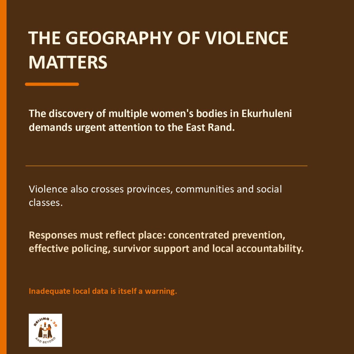BeijingPlus30's tweet photo. THE WAR ON WOMEN'S BODIES: What the Evidence Tells Us
Part 1 of a series

On 15 September 2026, the Beijing+30 African Women's Movement convened an urgent brainstorming session following the discovery of multiple murdered women across Kempton Park, Olifantsfontein, and the… https://t.co/xjSlsBQpcG