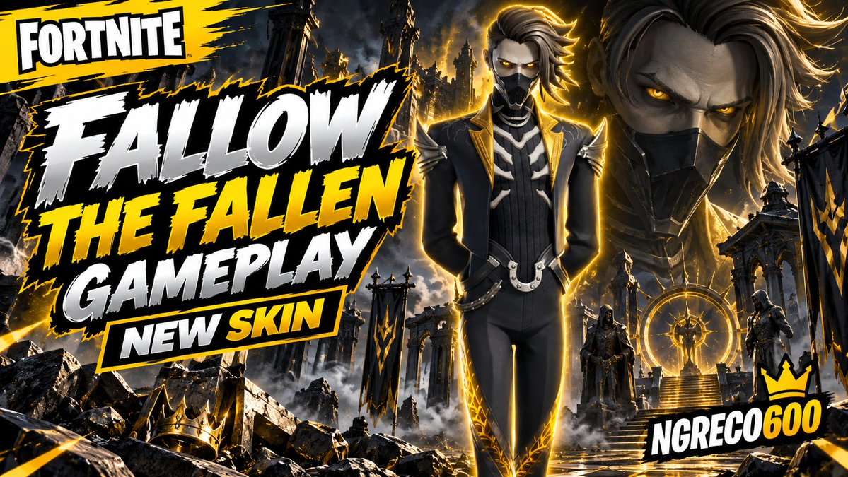 ngreco600's tweet photo. NEW SKIN "FALLOW THE FALLEN" Victory Royale Gameplay in Fortnite! 

Watch here--> https://t.co/jbjv4GSVWA 

#Fortnite #FallowTheFallen #FortniteC7S4 #DawningApocalypse https://t.co/y8GIXLAI5O