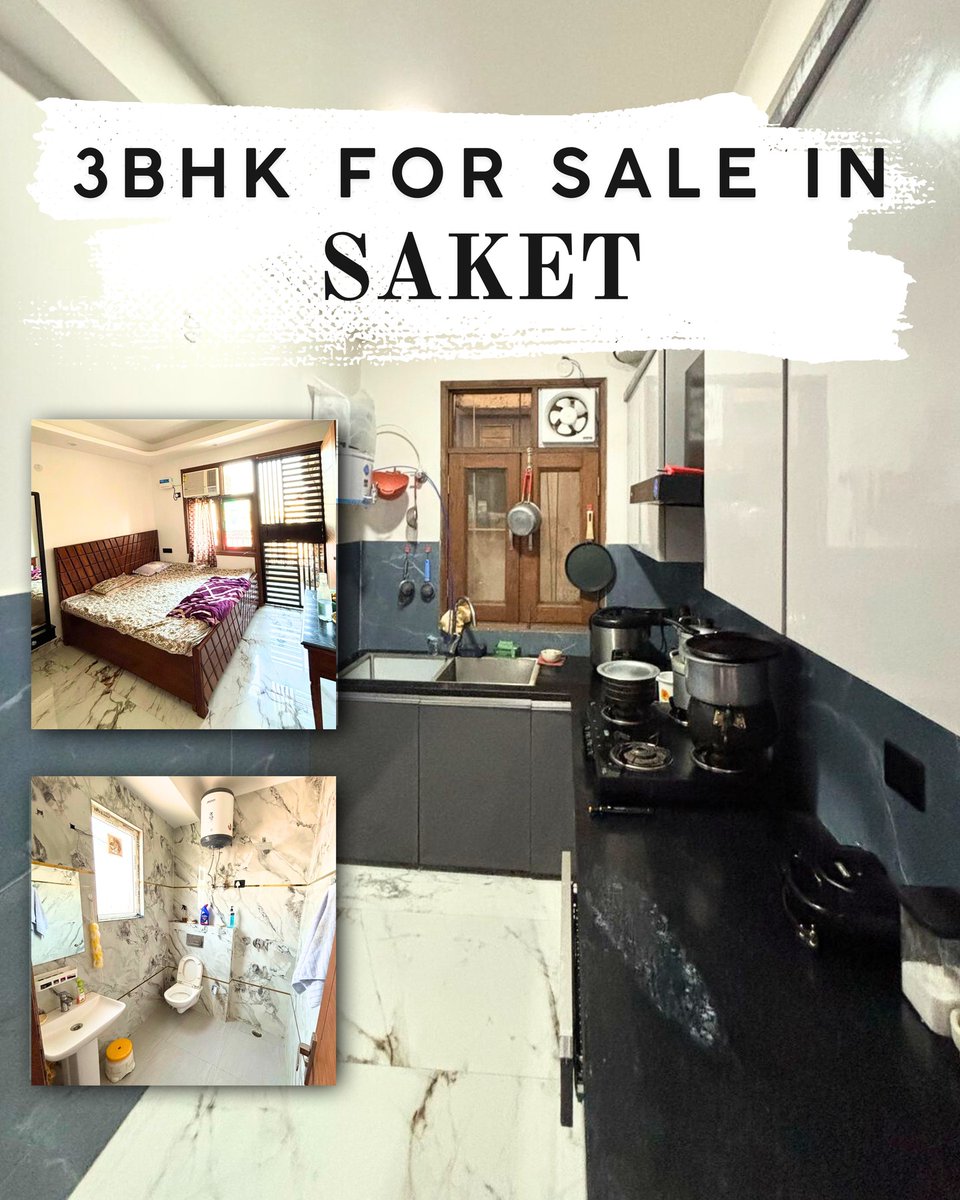 NobukoMarcwxq's tweet photo. Available in South Delhi’s upscale Saket area for just ₹82 lakh. Newly renovated 3-bedroom apartment with 3 attached Western bathrooms, spacious hall, modular kitchen, balcony, parking, 24/7 water supply, storage, CCTV, and security. Walking https://t.co/kIXOKoa6bi