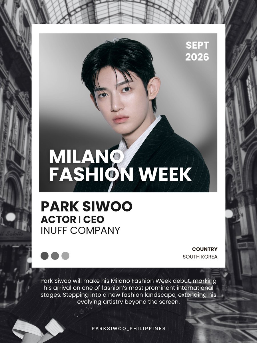 parksiwoo_ph's tweet photo. INTO MILANO 🇮🇹

A new landscape awaits Siwoo as he makes his Milano Fashion Week debut, extending his evolving artistry into the international fashion scene.

#SIWOO_IN_MILANO #PARKSIWOO https://t.co/vc6HIgnEQH